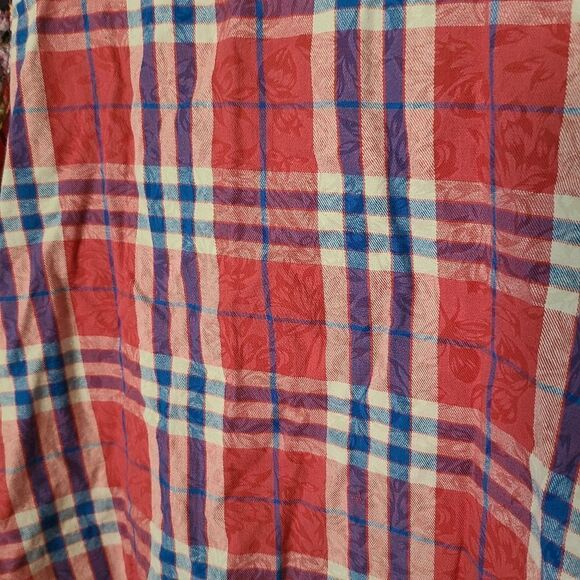 Cyrena Floral/Plaid Button Front Sleeveless Tunic size L - Picture 3 of 6